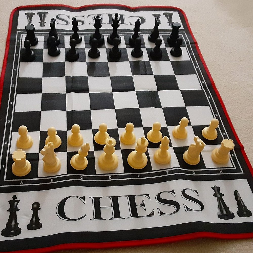 Giant Chess Game Board and Pieces Over 4 Feet